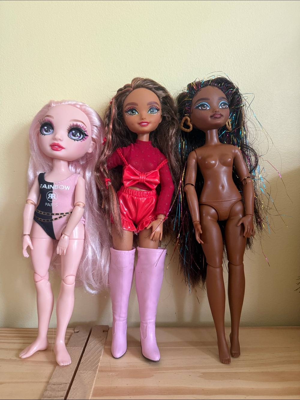 Barbie dream besties and Rainbow High dolls
